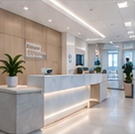 Bright new practice reception area